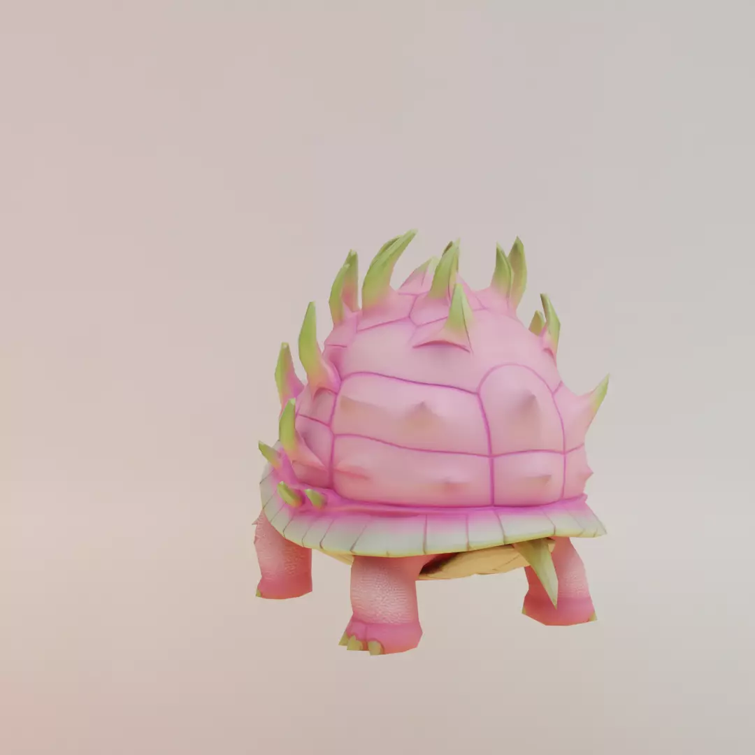 Torrtuginni Dragonfrutinni Italian brainrot Low Poly Character Low-poly 3D model_5