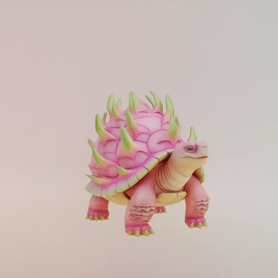 Torrtuginni Dragonfrutinni Italian brainrot Low Poly Character Low-poly 3D model_11