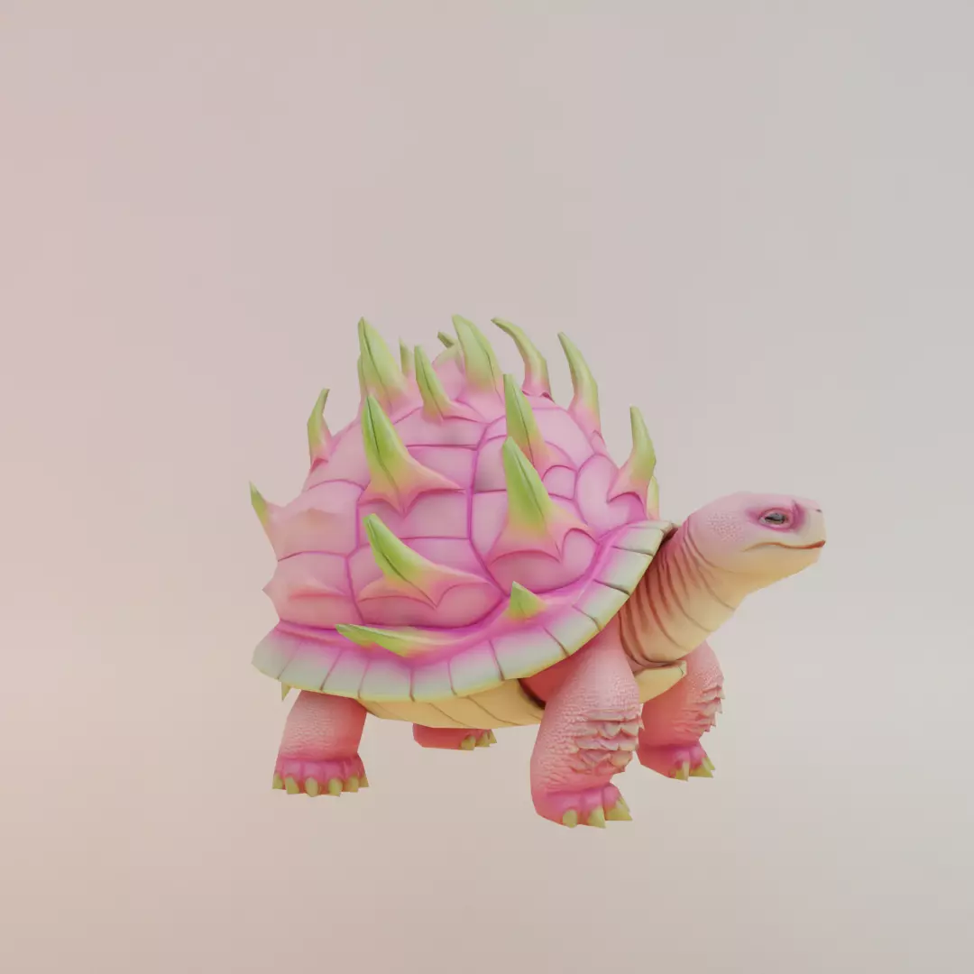 Torrtuginni Dragonfrutinni Italian brainrot Low Poly Character Low-poly 3D model_10