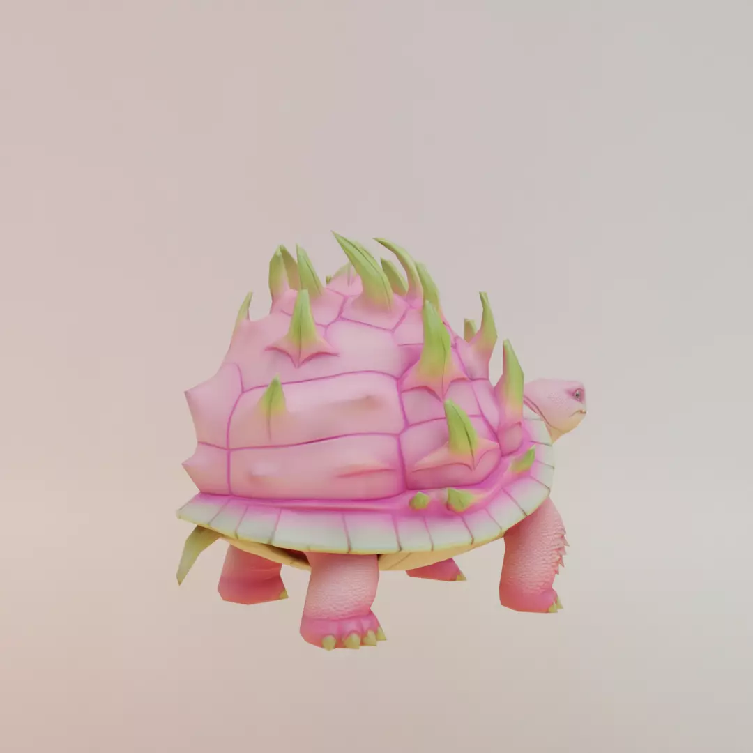 Torrtuginni Dragonfrutinni Italian brainrot Low Poly Character Low-poly 3D model_8
