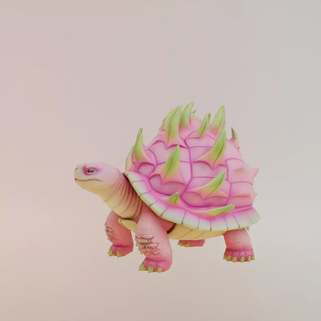 Torrtuginni Dragonfrutinni Italian brainrot Low Poly Character Low-poly 3D model_2