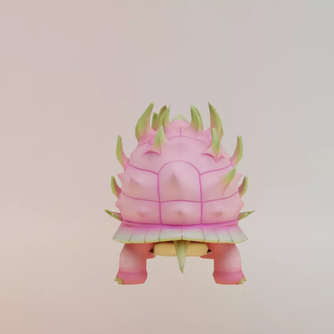 Torrtuginni Dragonfrutinni Italian brainrot Low Poly Character Low-poly 3D model_6