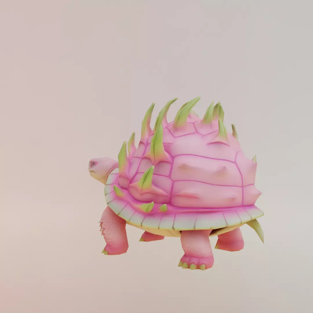 Torrtuginni Dragonfrutinni Italian brainrot Low Poly Character Low-poly 3D model_4