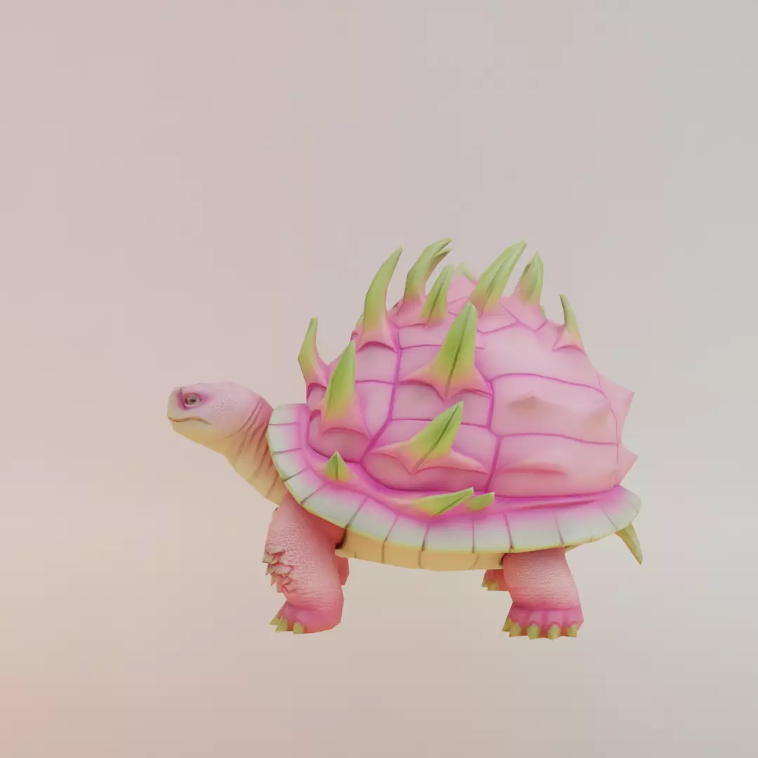 Torrtuginni Dragonfrutinni Italian brainrot Low Poly Character Low-poly 3D model_3