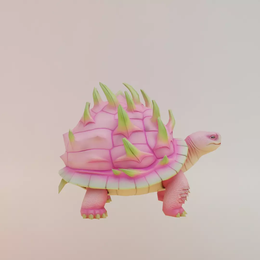 Torrtuginni Dragonfrutinni Italian brainrot Low Poly Character Low-poly 3D model_9