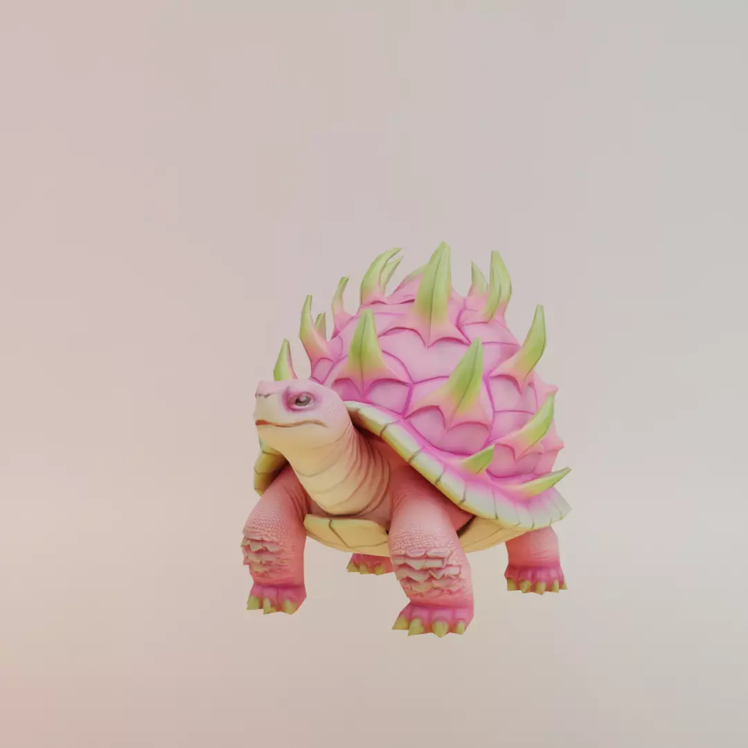 Torrtuginni Dragonfrutinni Italian brainrot Low Poly Character Low-poly 3D model_1
