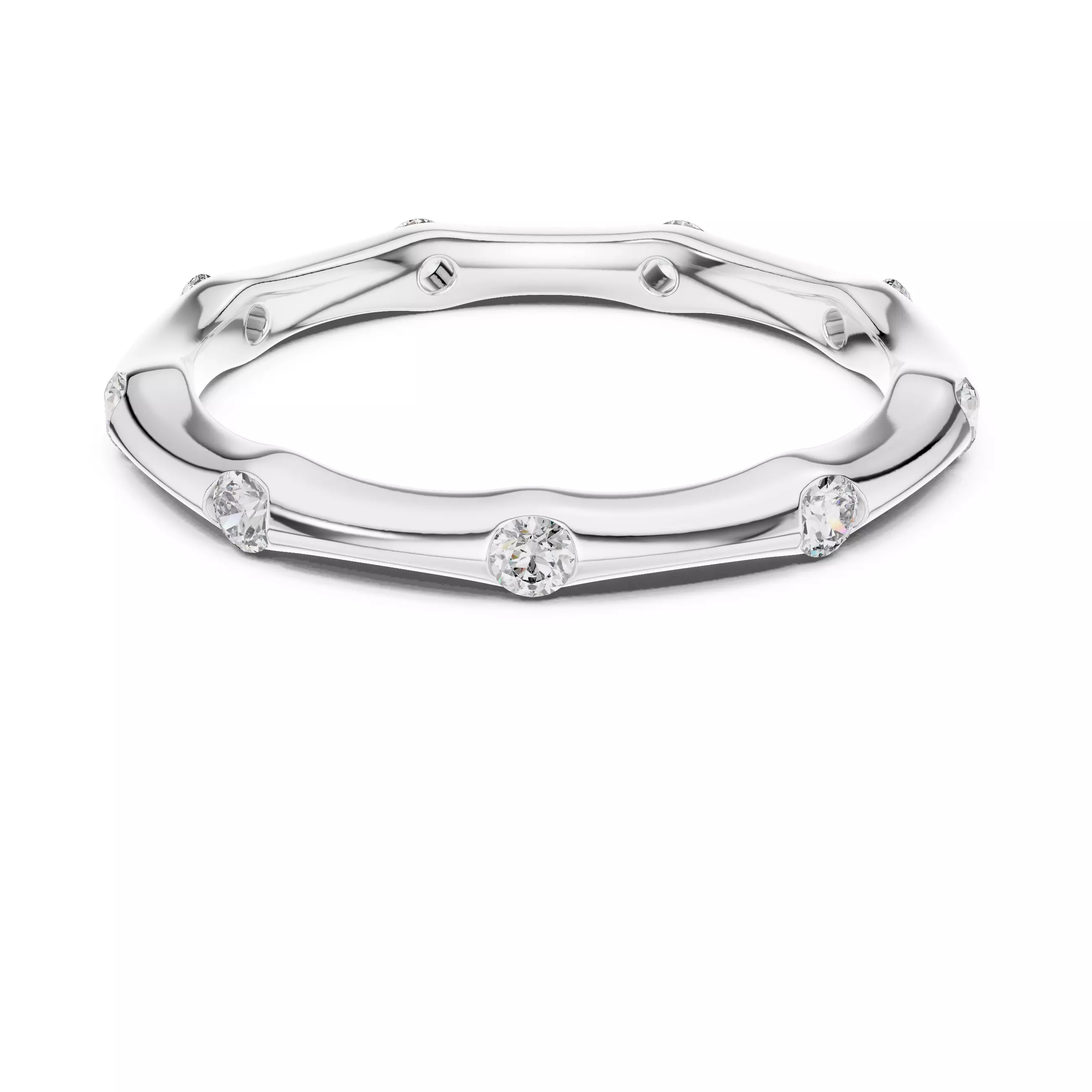 Thin Diamond Band Ring 3dm stl renders animation videos details  3D print model_9