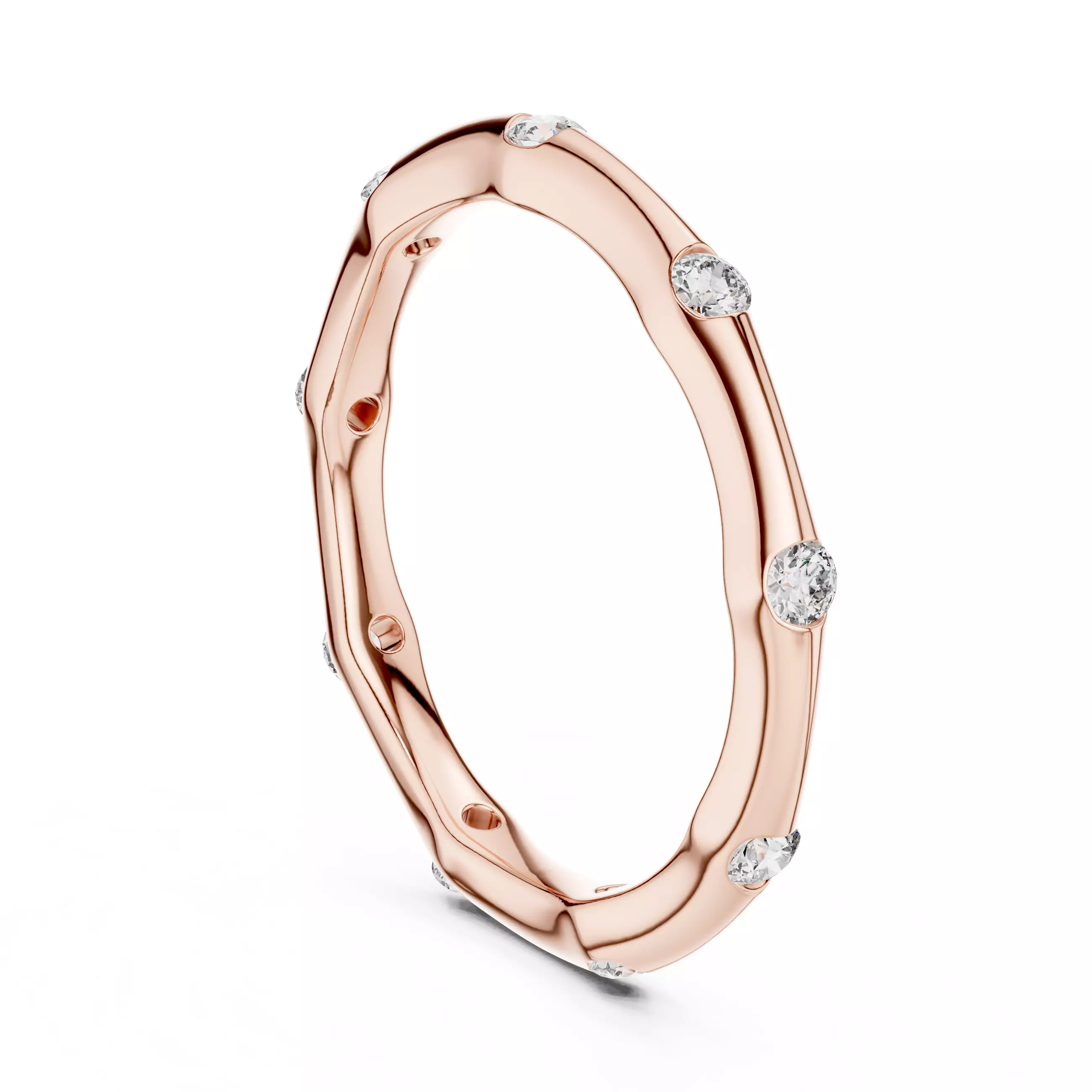 Thin Diamond Band Ring 3dm stl renders animation videos details  3D print model_4