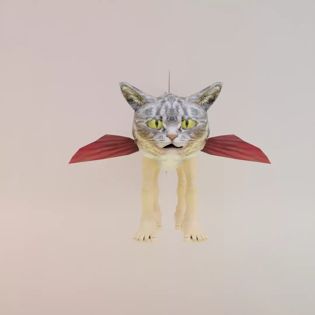 Trulimero Trulicina Italian brainrot Low Poly Character Low-poly 3D model_0