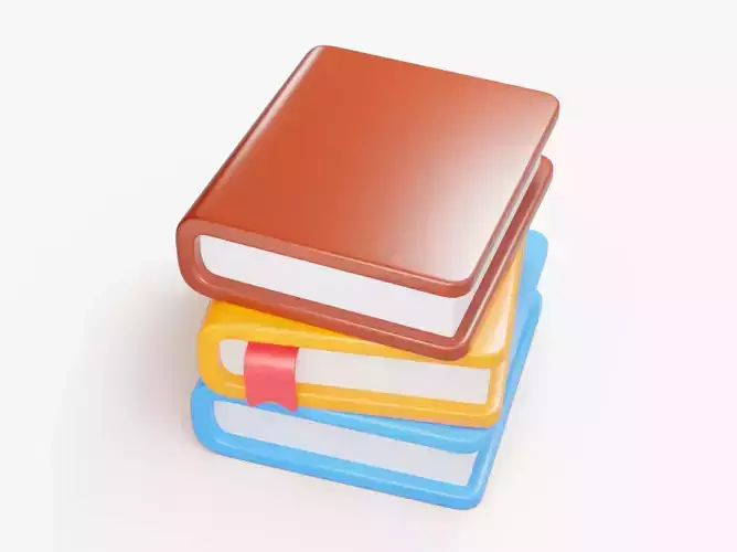 Colorful Book Stack 3D model
