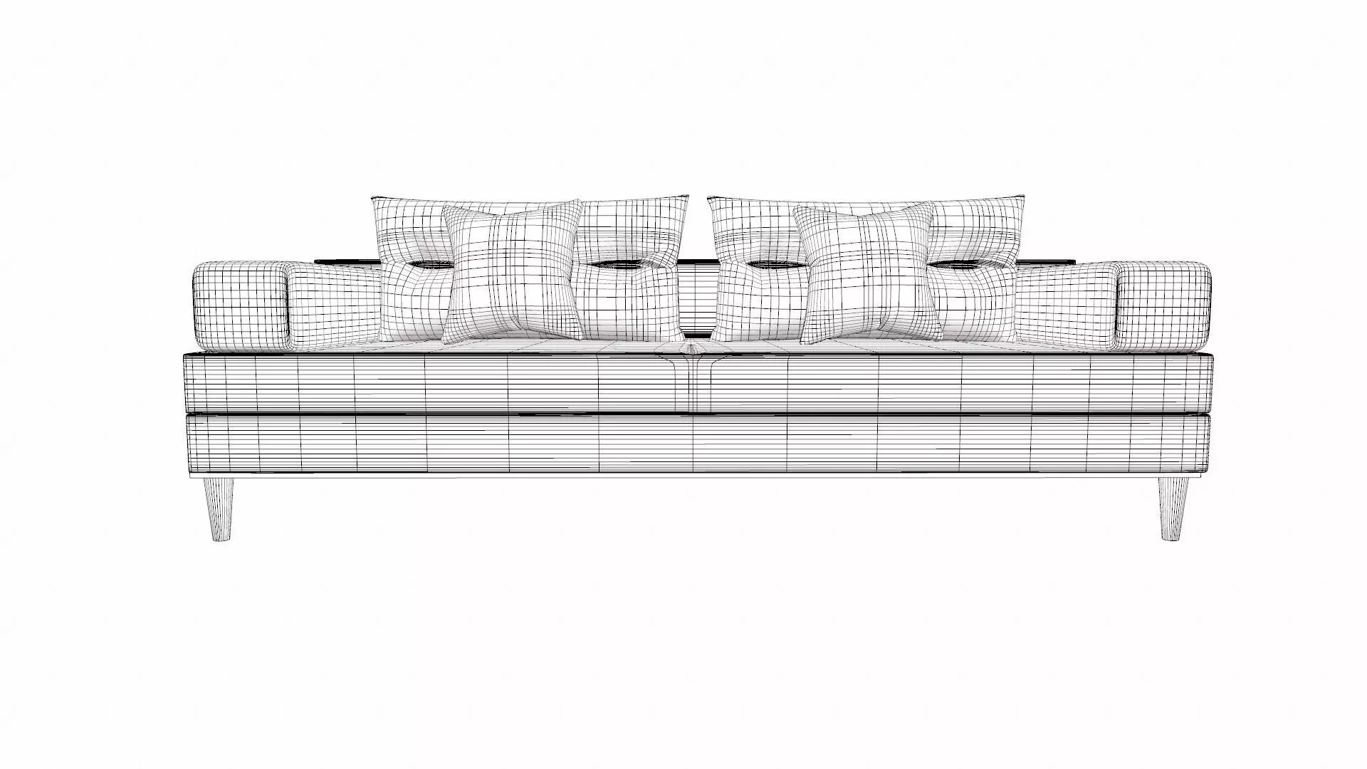 Sofa 2 Seater PBR Textured Low-poly 3D model_6