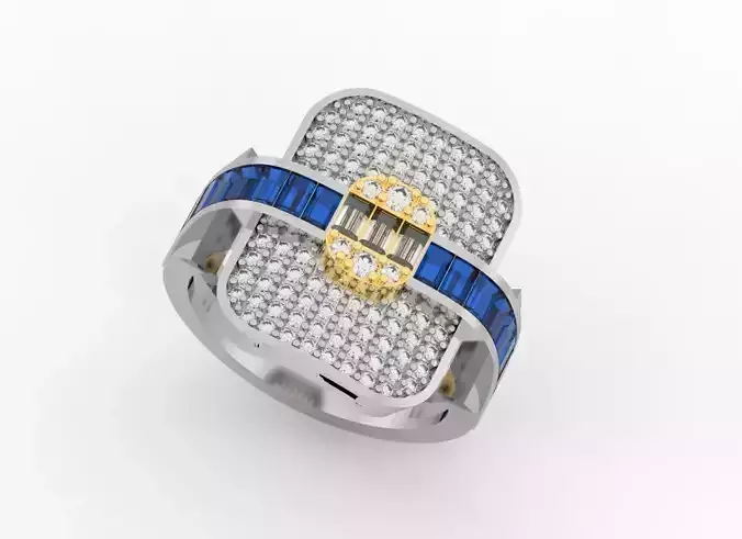 Baguette strait diamond ring