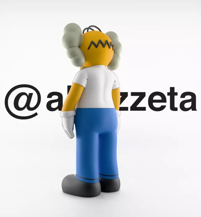 Kaws Homer Simpson x Marge Simpson Textured Low-poly 3D model_8