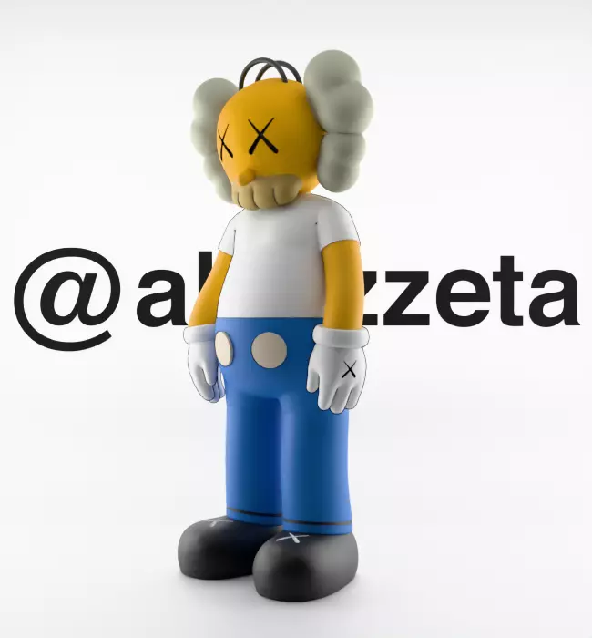 Kaws Homer Simpson x Marge Simpson Textured Low-poly 3D model_3