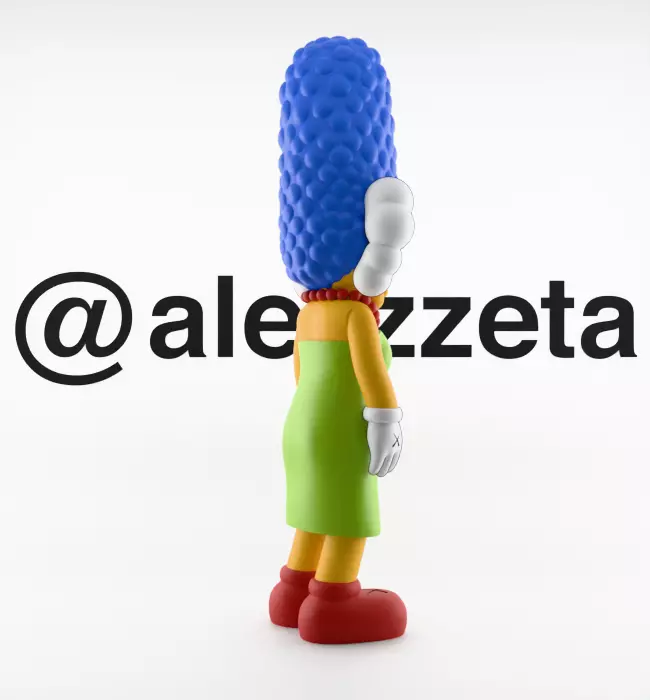 Kaws Homer Simpson x Marge Simpson Textured Low-poly 3D model_31