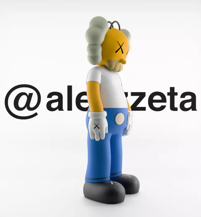 Kaws Homer Simpson x Marge Simpson Textured Low-poly 3D model_16