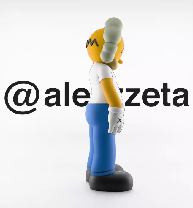 Kaws Homer Simpson x Marge Simpson Textured Low-poly 3D model_14