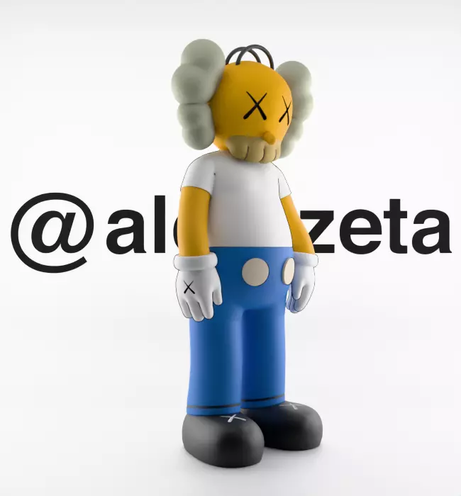Kaws Homer Simpson x Marge Simpson Textured Low-poly 3D model_17