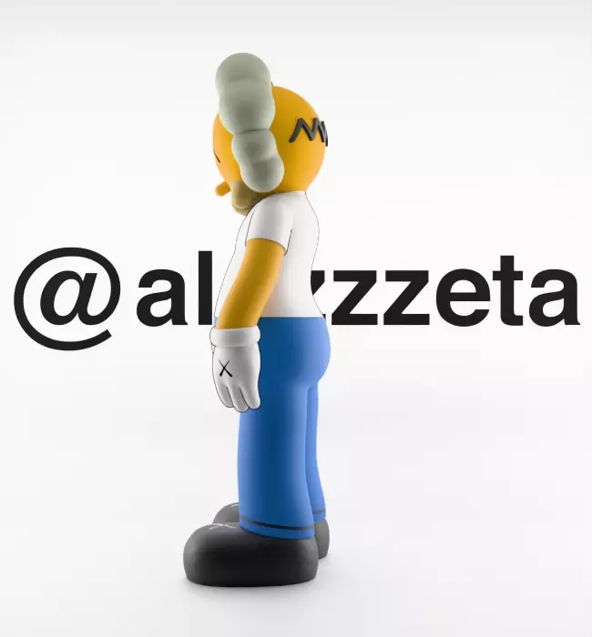 Kaws Homer Simpson x Marge Simpson Textured Low-poly 3D model_6