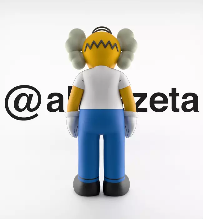 Kaws Homer Simpson x Marge Simpson Textured Low-poly 3D model_10