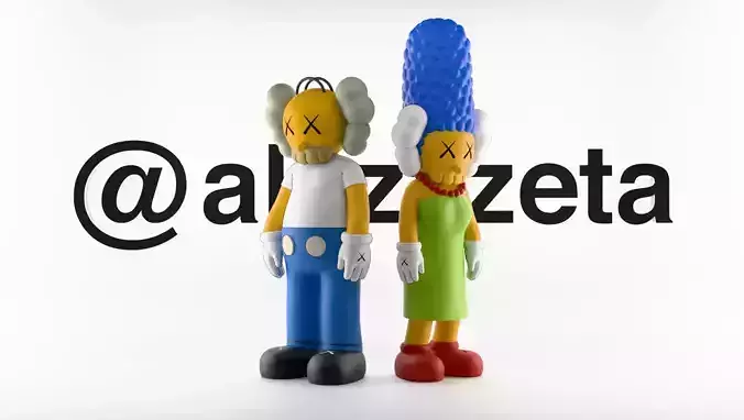 Kaws Homer Simpson x Marge Simpson for Print