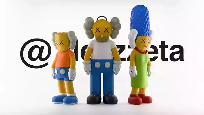 Kaws Bart Simpson x Homer Simpson x Marge Simpson Textured