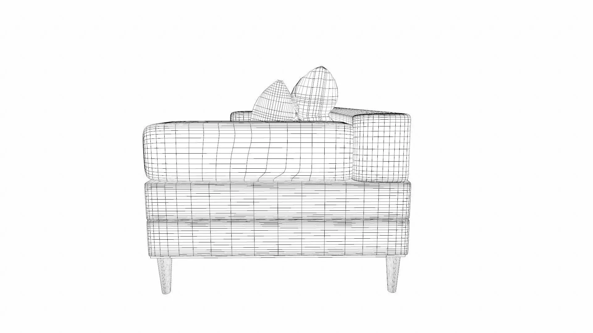 Sofa 2 Seater PBR Textured Low-poly 3D model_12