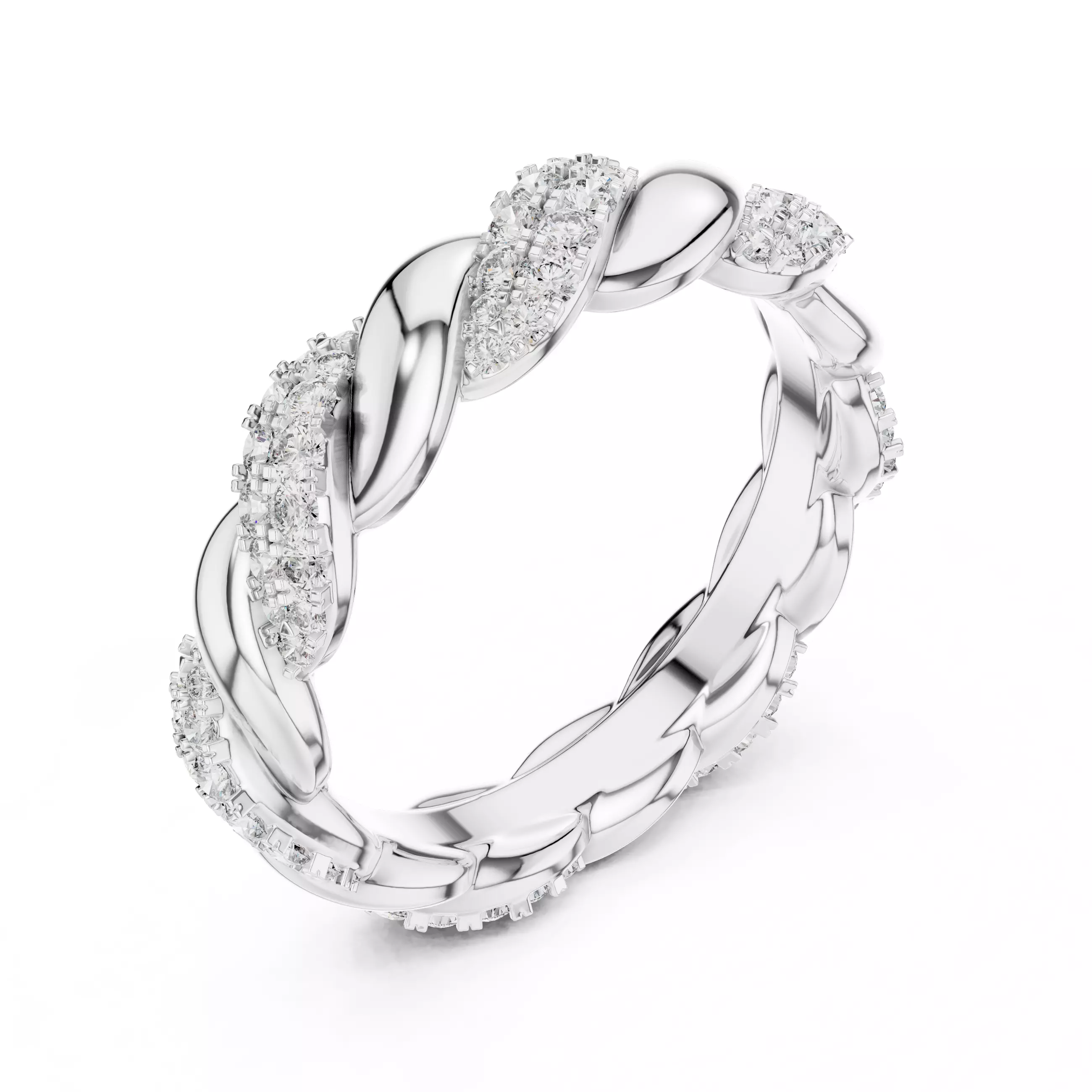 Twisted Wire Eternity Band Ring 3dm stl renders animation videos 3D print model_7