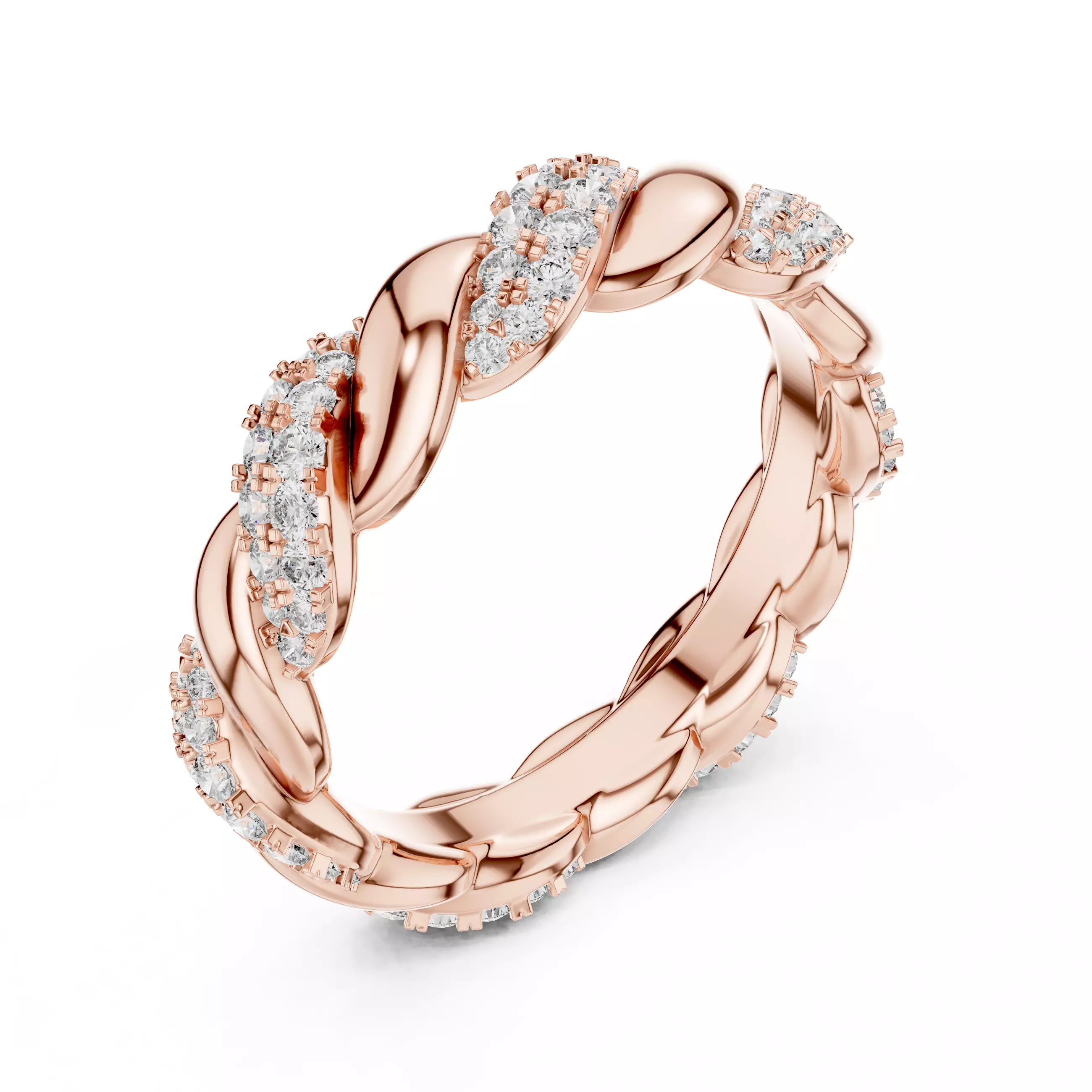 Twisted Wire Eternity Band Ring 3dm stl renders animation videos 3D print model_4