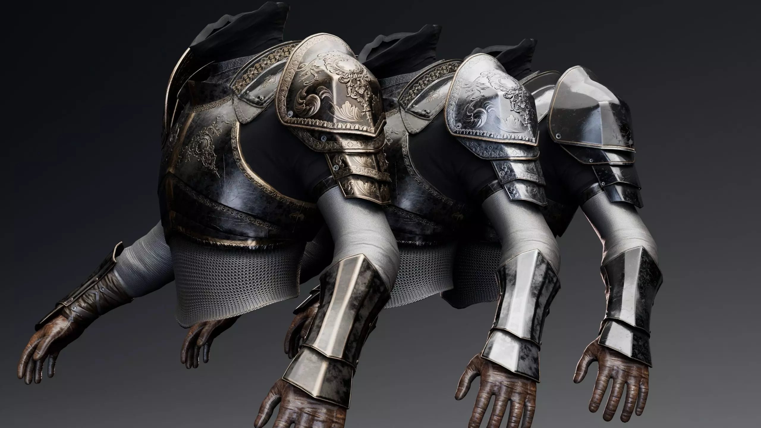 Upper Armor Full Set - Rigged UE5 Low-poly 3D model_1