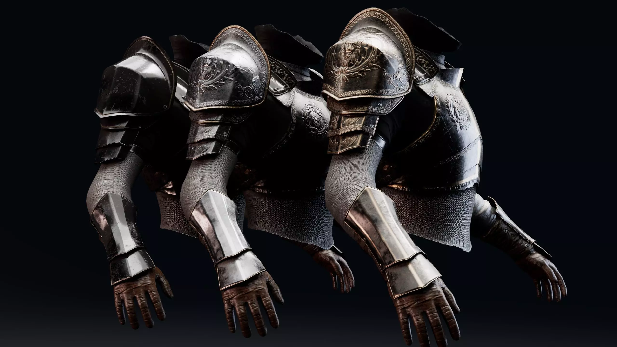 Upper Armor Full Set - Rigged UE5 Low-poly 3D model_4