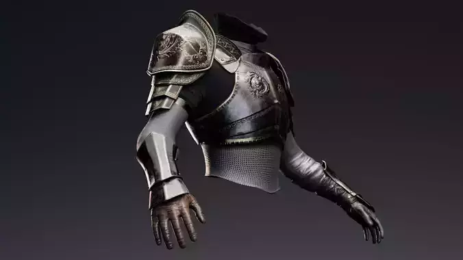 Upper Armor Full Set - Rigged UE5 Low-poly 3D model