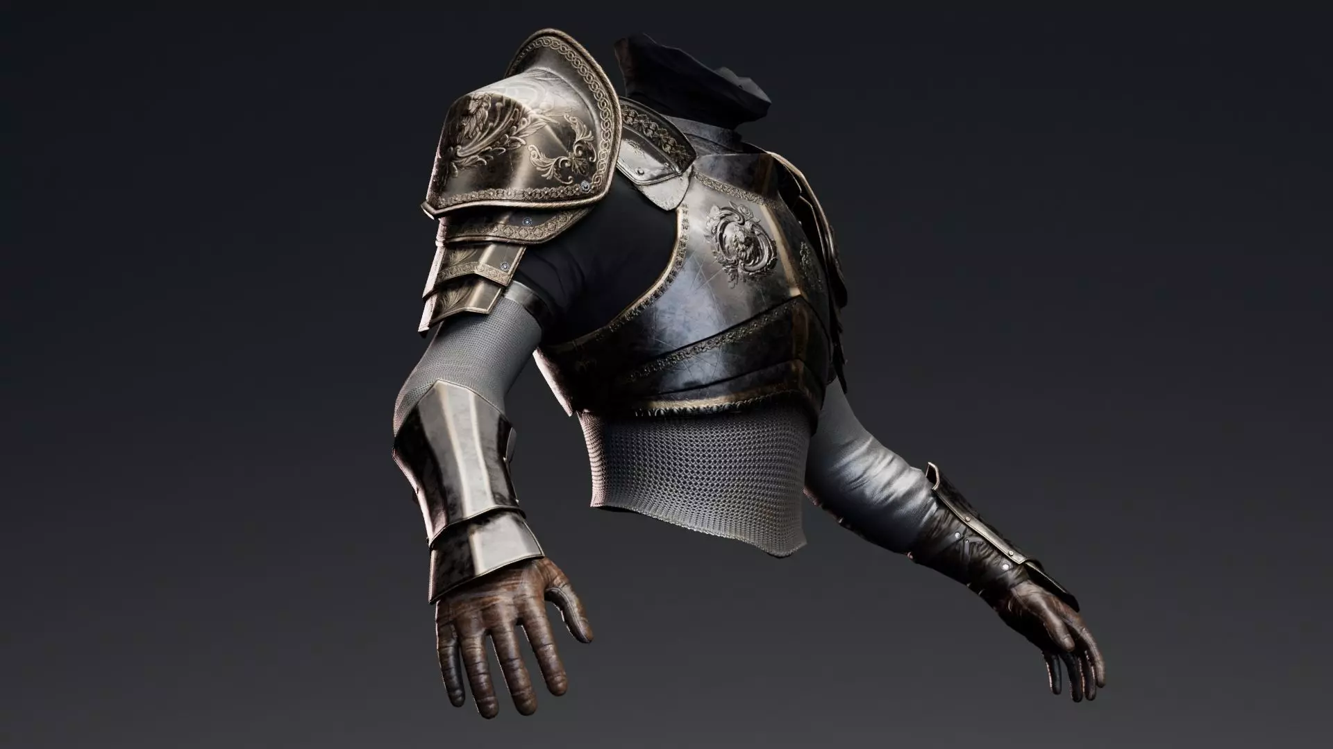 Upper Armor Full Set - Rigged UE5 Low-poly 3D model_0