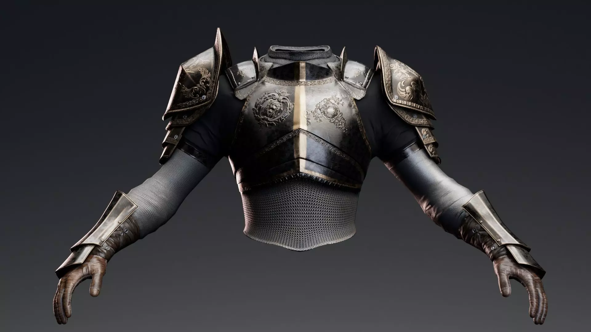 Upper Armor Full Set - Rigged UE5 Low-poly 3D model_10