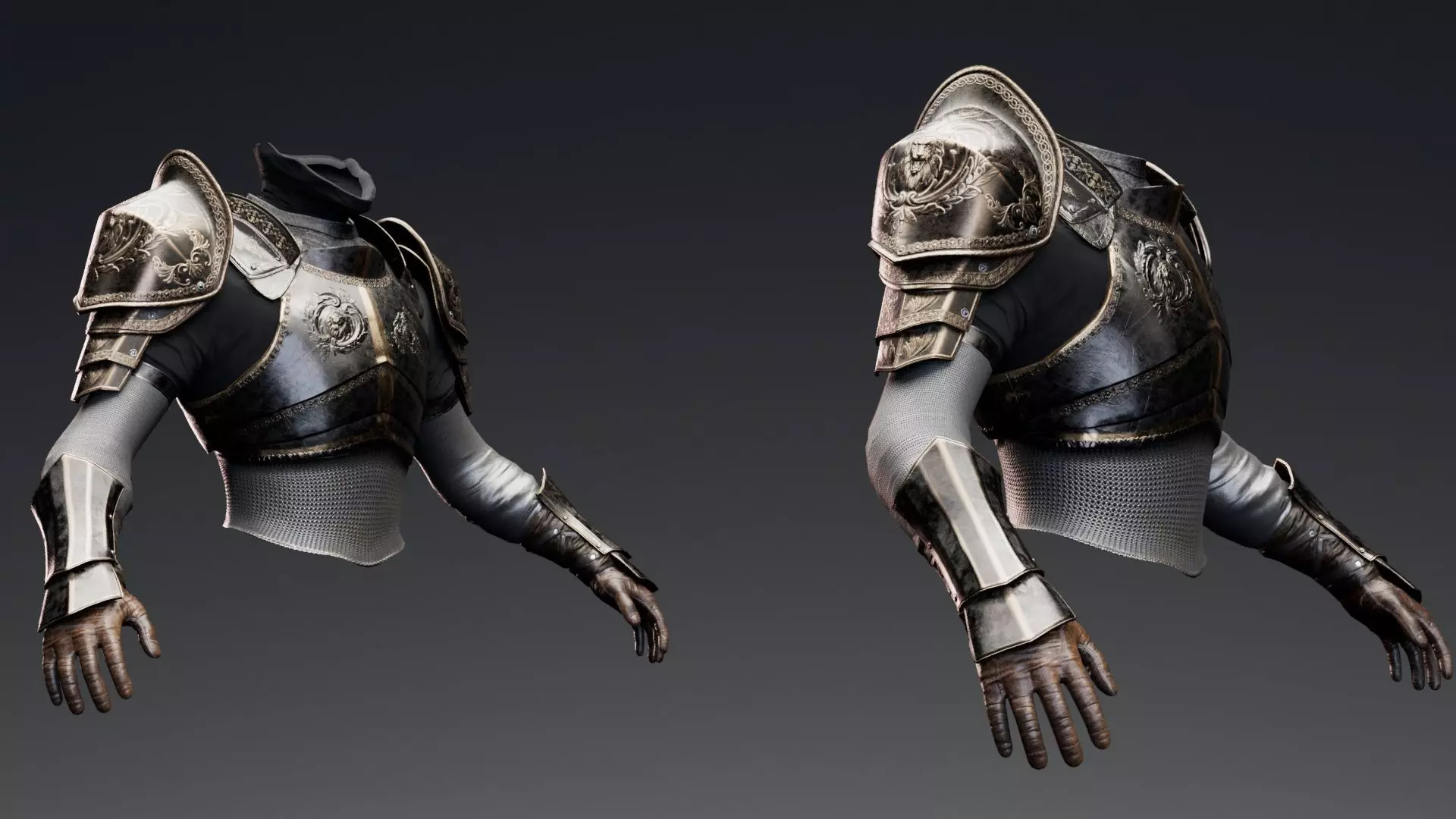 Upper Armor Full Set - Rigged UE5 Low-poly 3D model_6