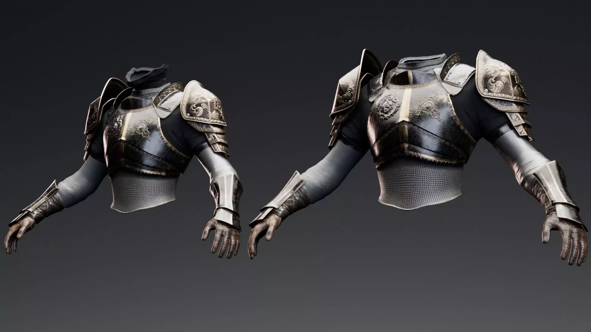 Upper Armor Full Set - Rigged UE5 Low-poly 3D model_5