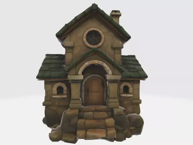 stone house Low-poly 3D model