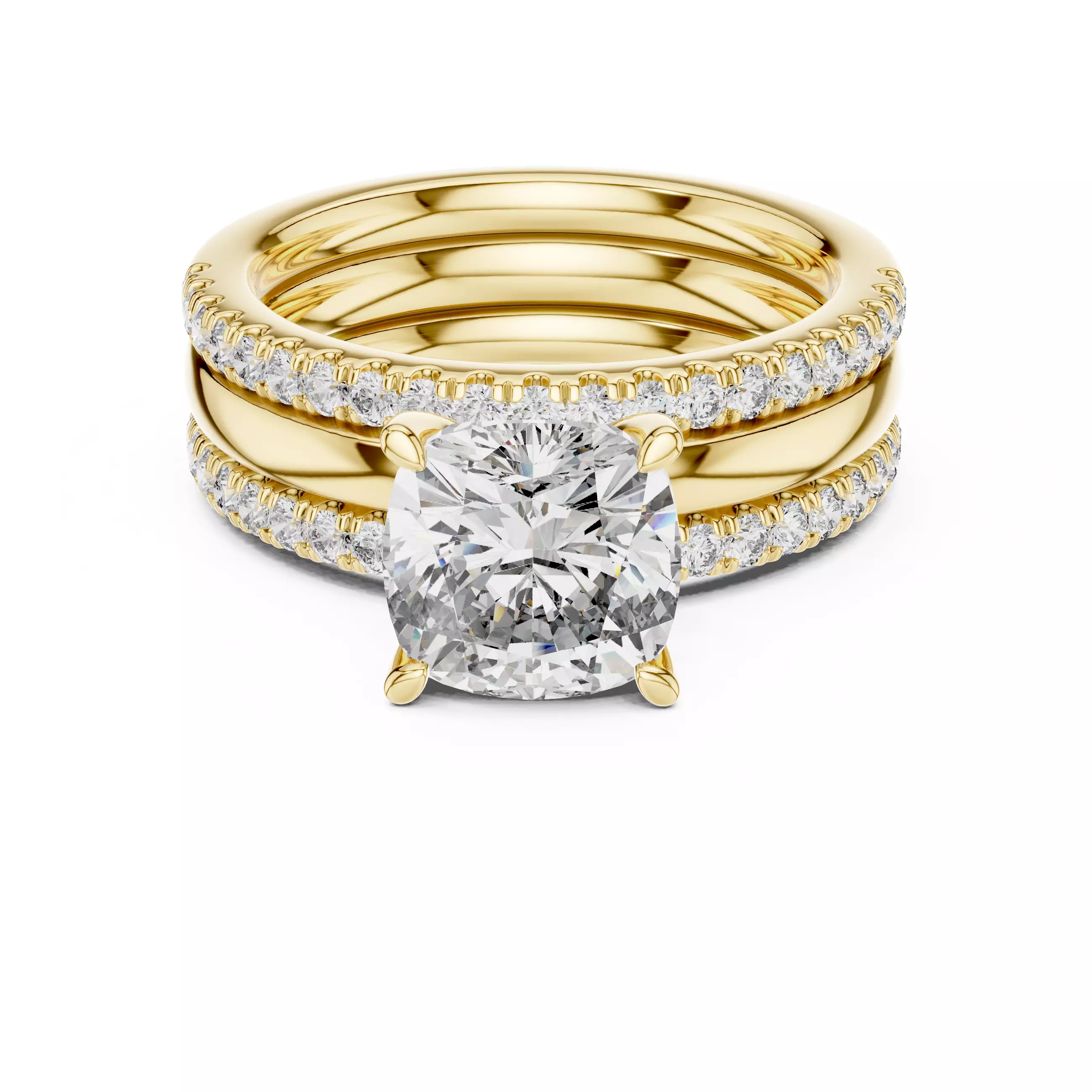 Solitaire Ring with dual band 3dm stl renders animation videos 3D print model_13