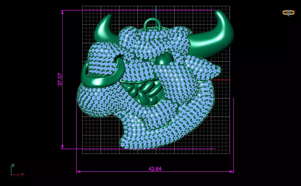 BOGA KOLYE UCU  BULL 3D model_2