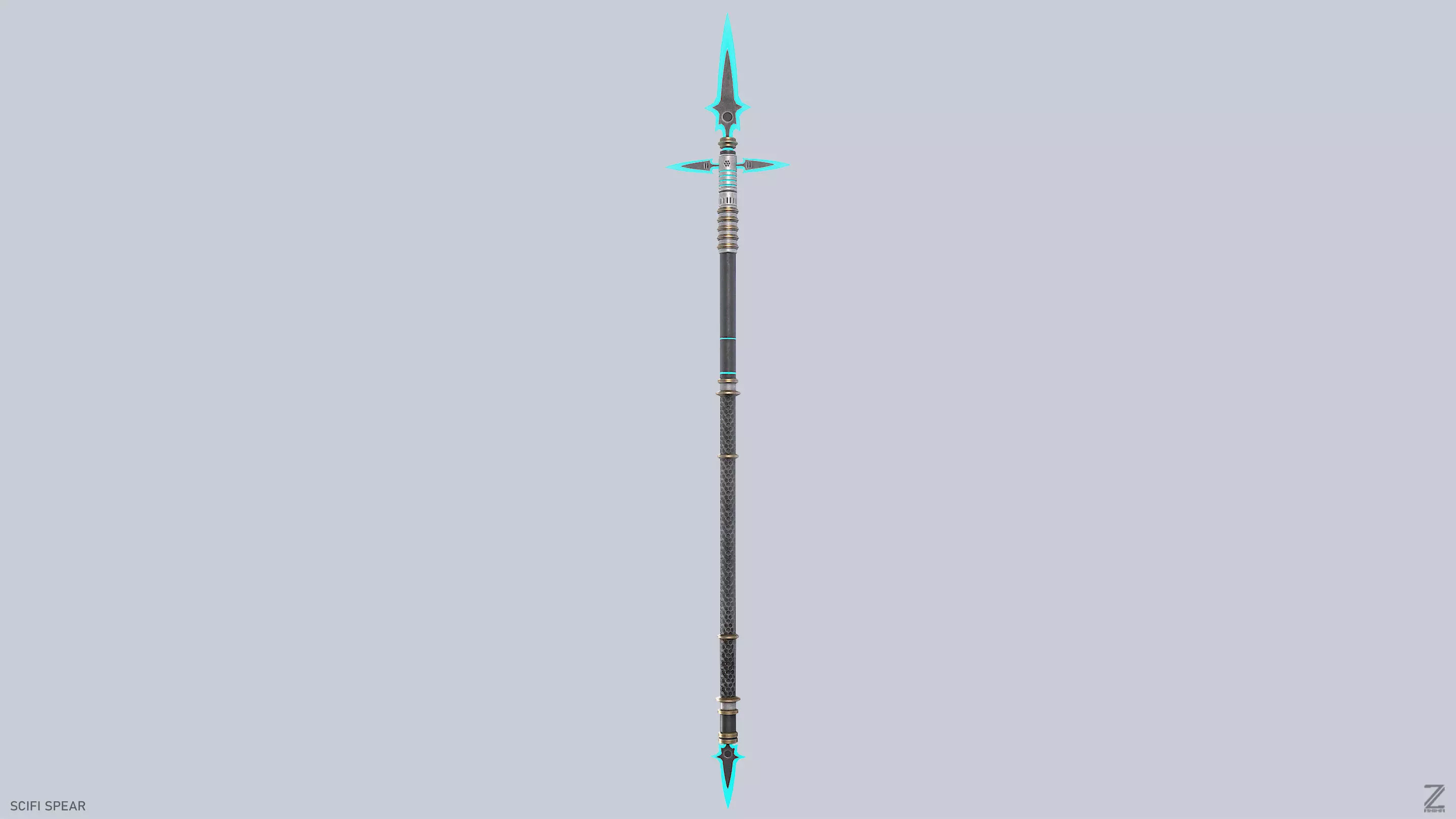 Scifi spear Low-poly 3D model_4