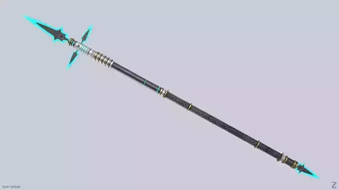 Scifi spear Low-poly 3D model