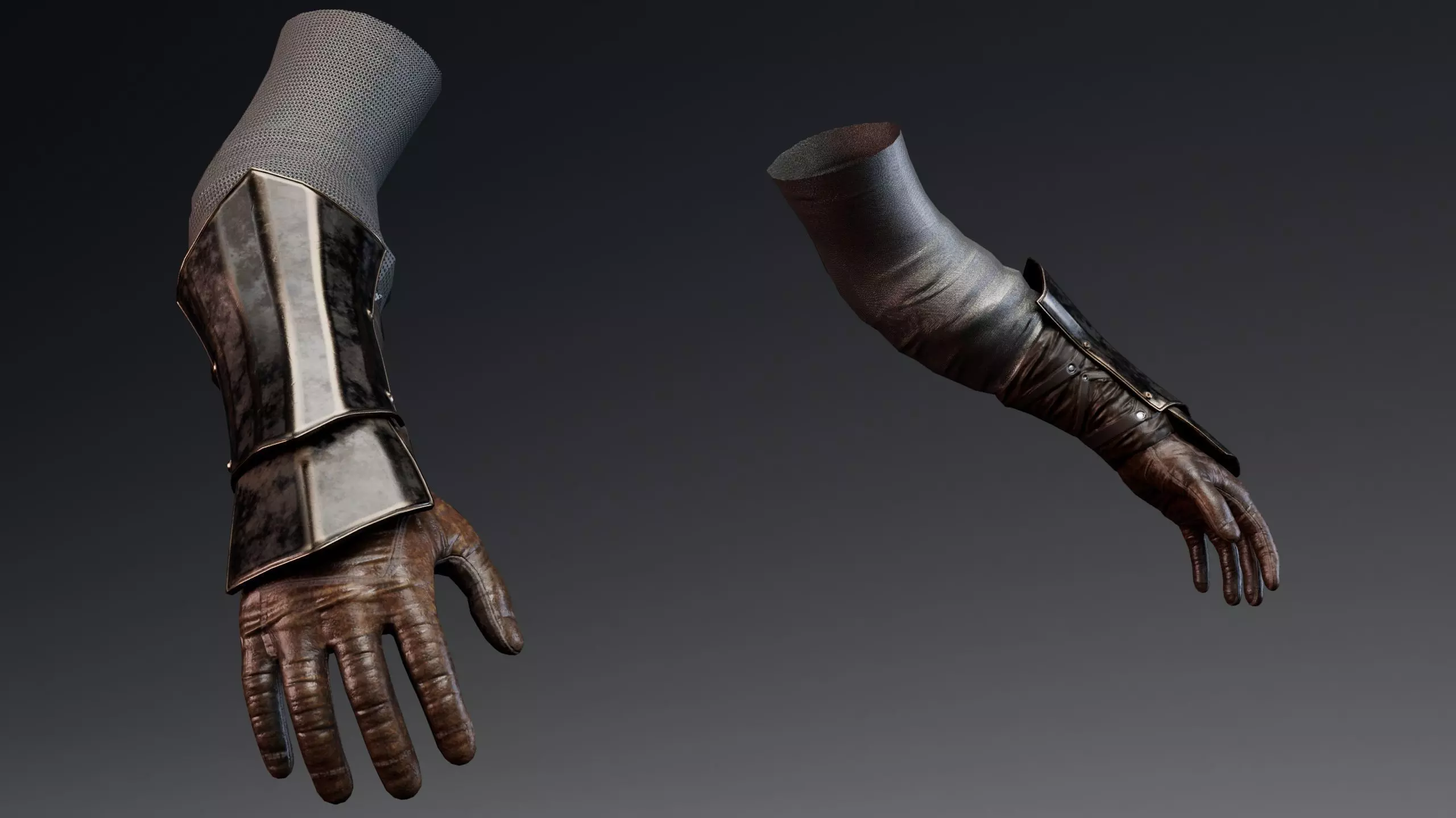 Arm Ankle Armor Set 1 - Rigged UE5 Low-poly 3D model_3