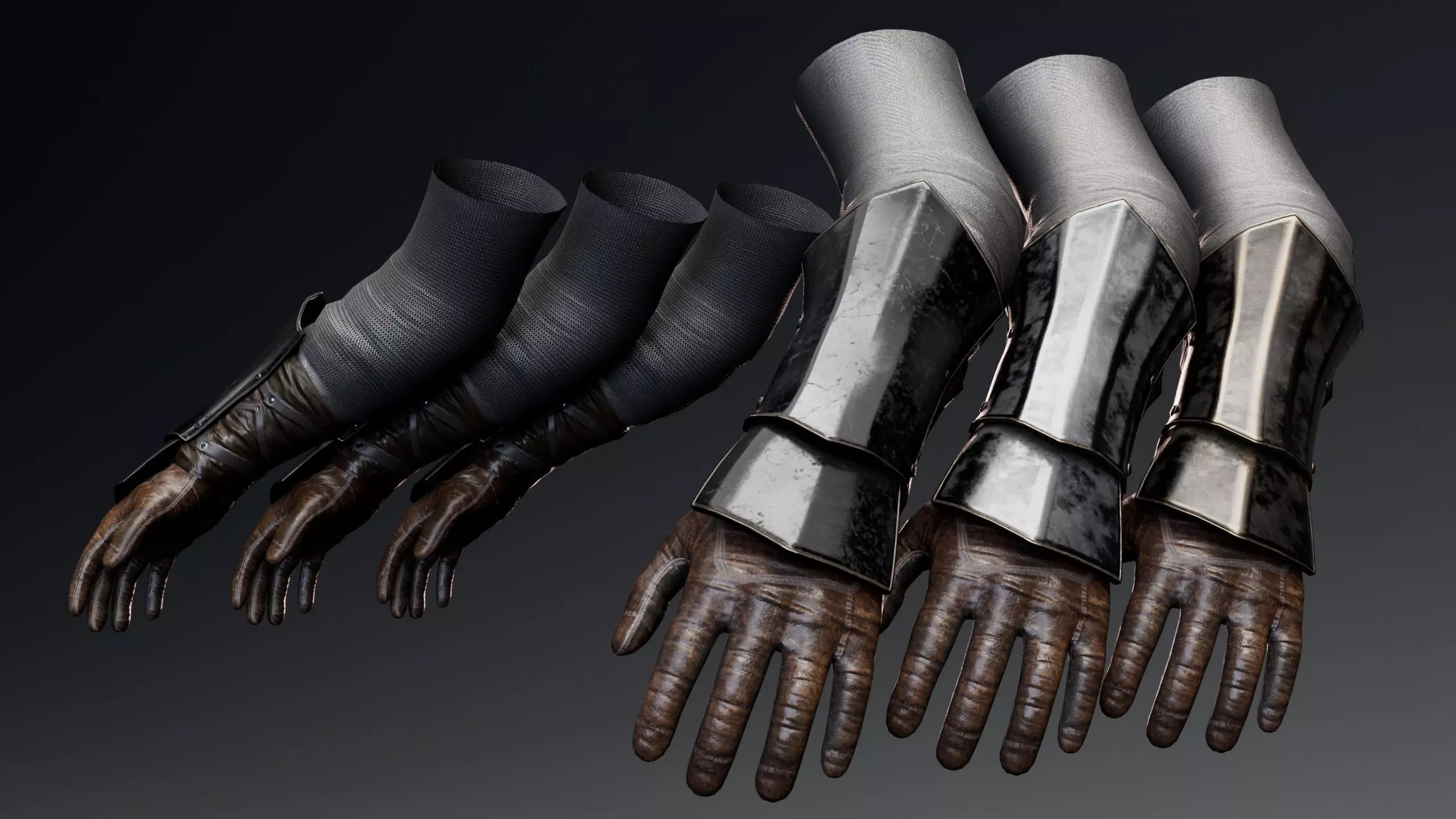 Arm Ankle Armor Set 1 - Rigged UE5 Low-poly 3D model_1