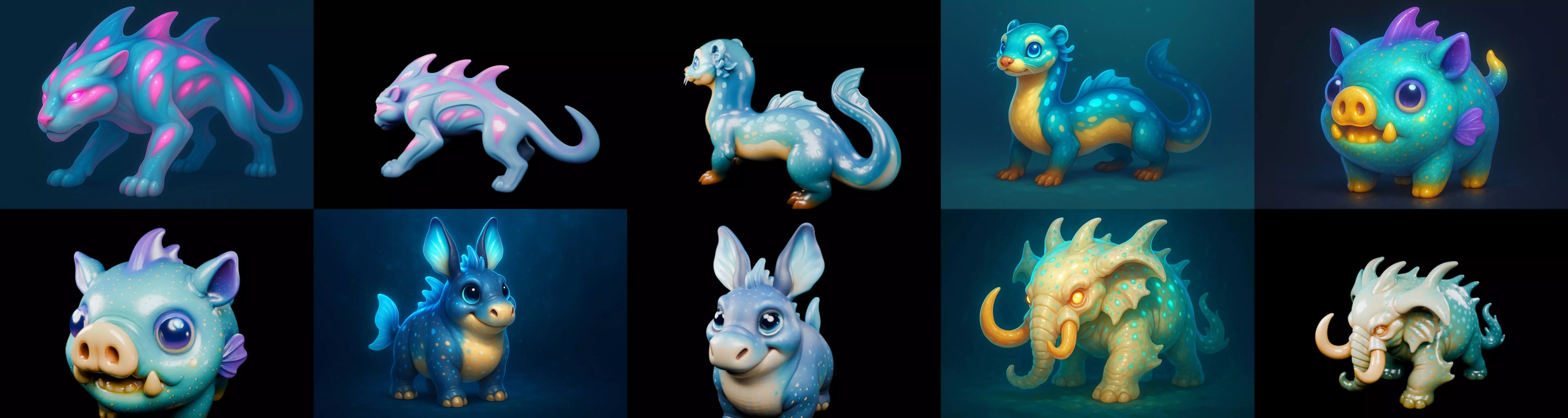 Aqua Animals bundle 9 pack 100 glb 3D model_2