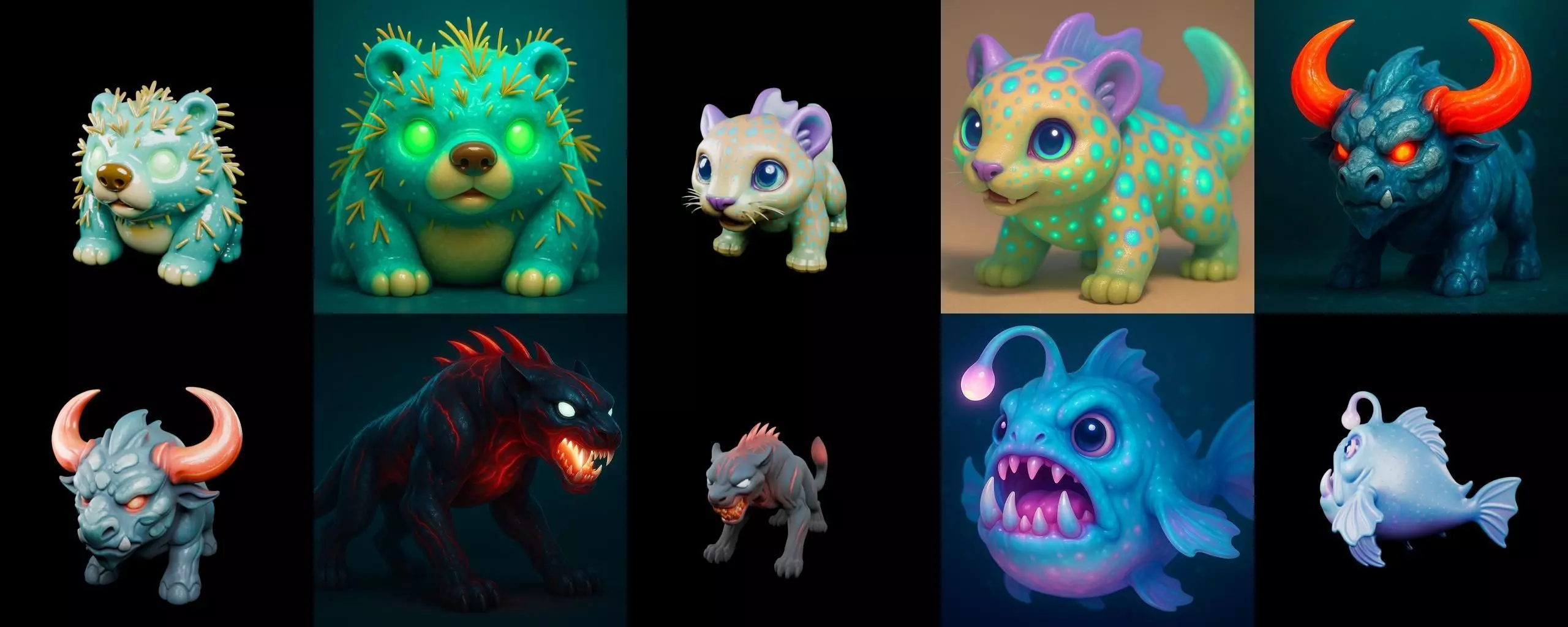 Aqua Animals bundle 9 pack 100 glb 3D model_9