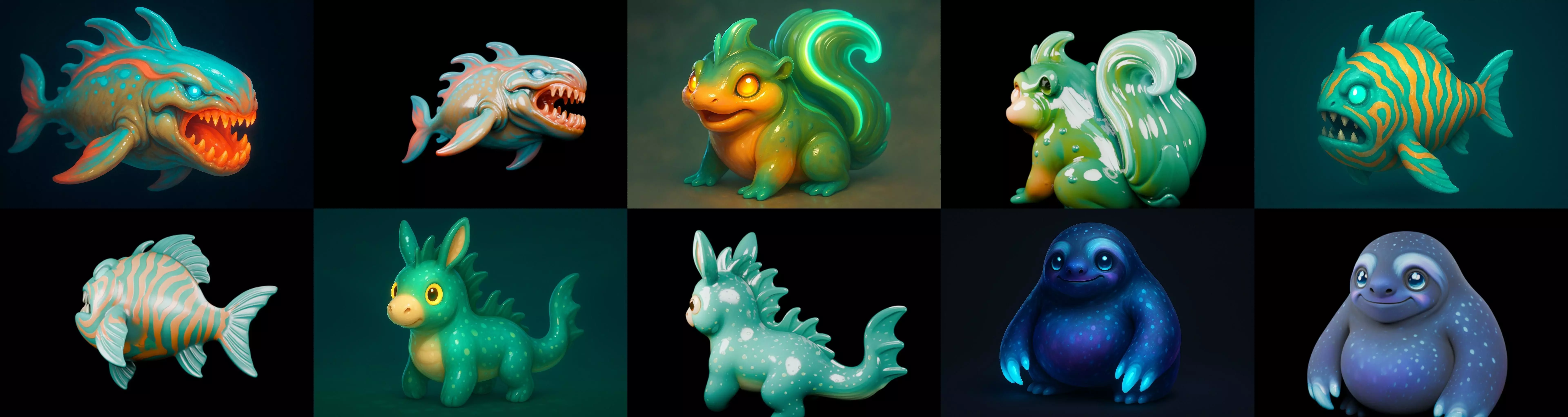 Aqua Animals bundle 9 pack 100 glb 3D model_18