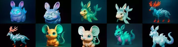 Aqua Animals bundle 6 pack 100 glb