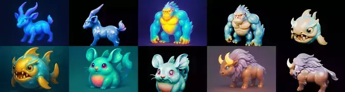 Aqua Animals bundle 4 pack 100 glb