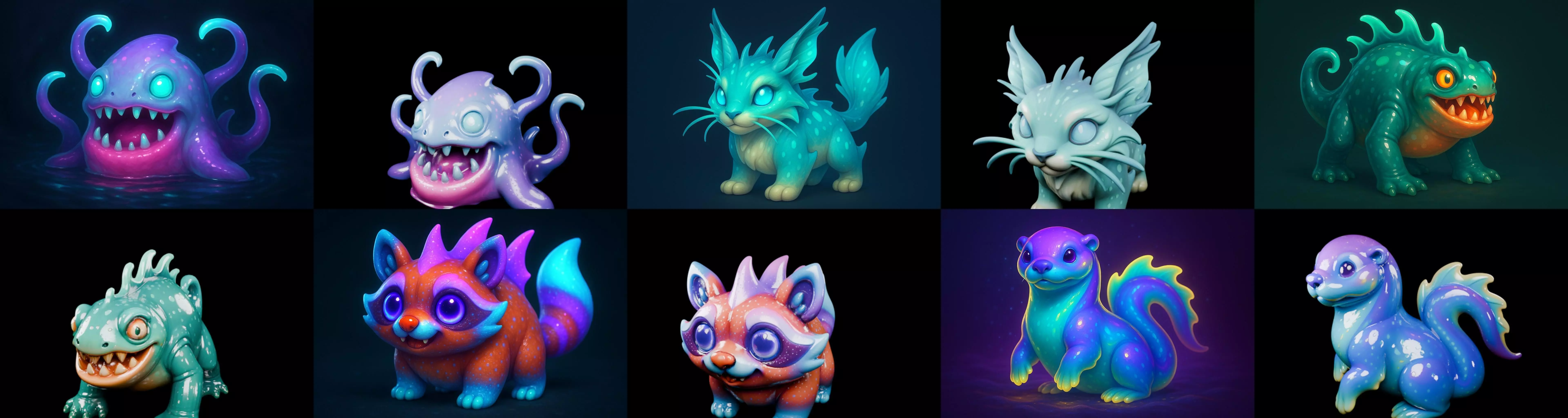 Aqua Animals bundle 3 pack 100 glb 3D model_4