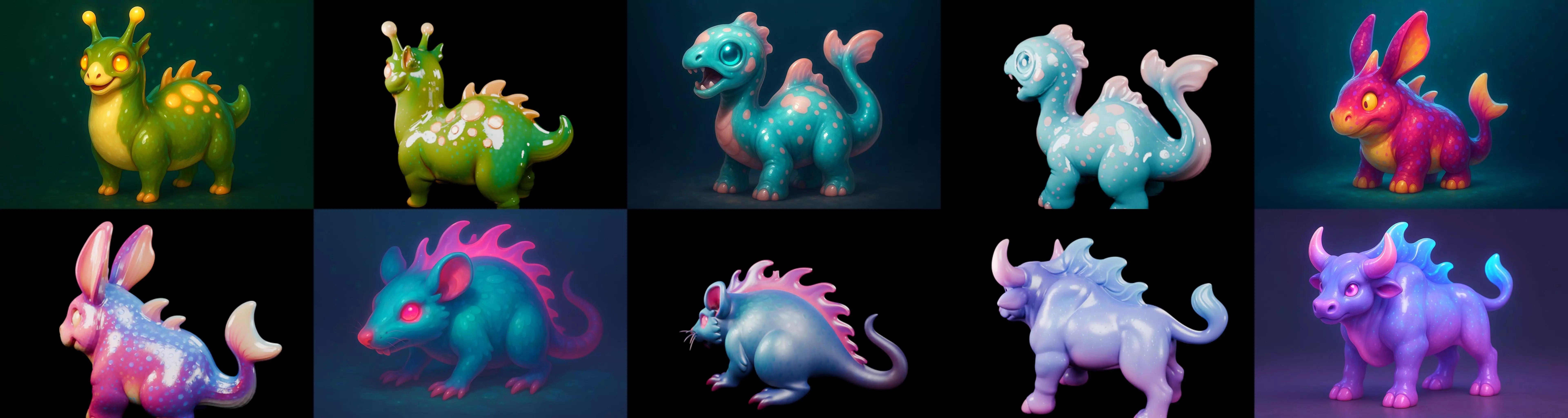 Aqua Animals bundle 3 pack 100 glb 3D model_10